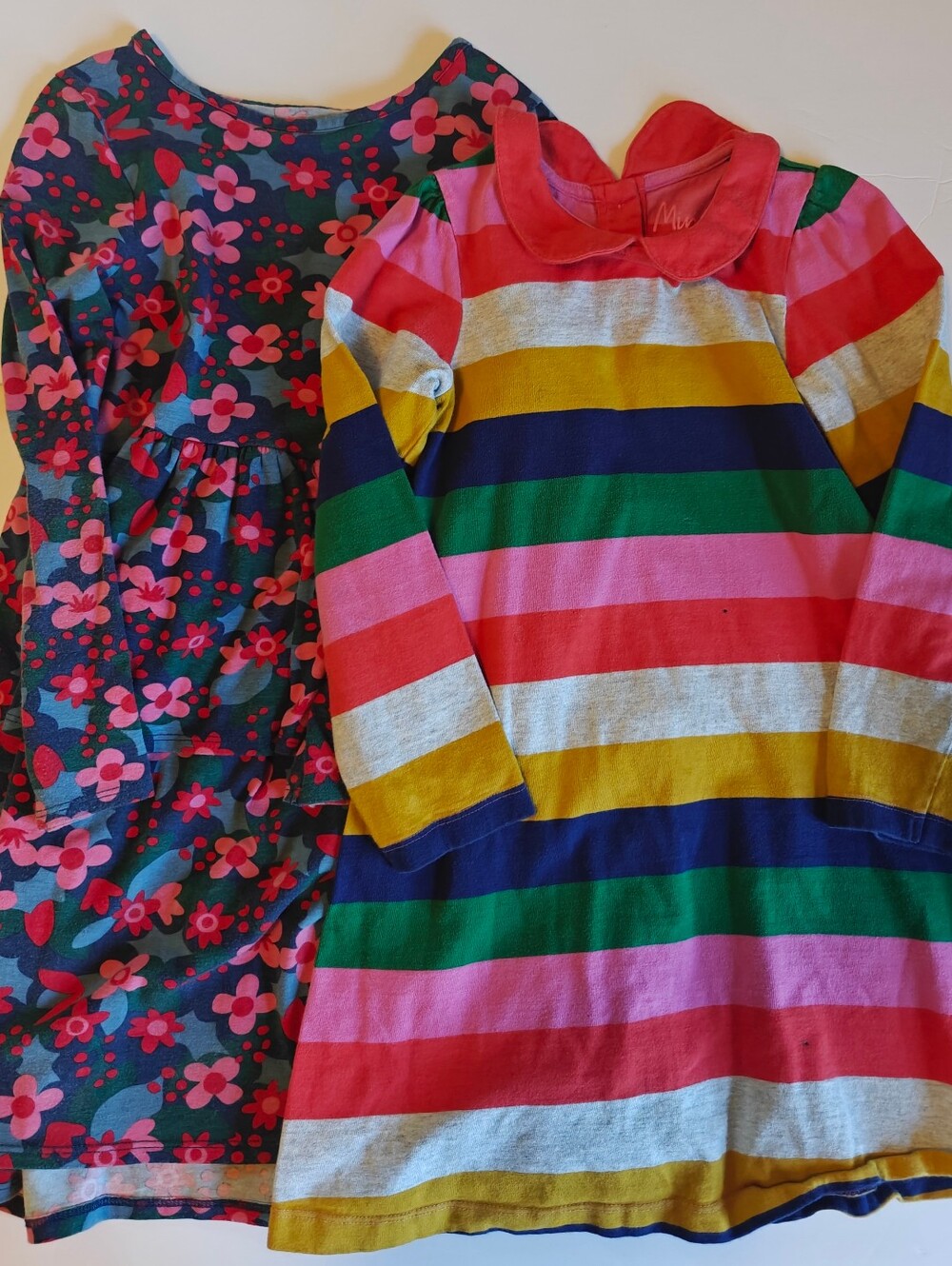 Girls Longsleeve Dress Lot (2) Size 6-7 Mini Boden Tucker And Tate Rainbow